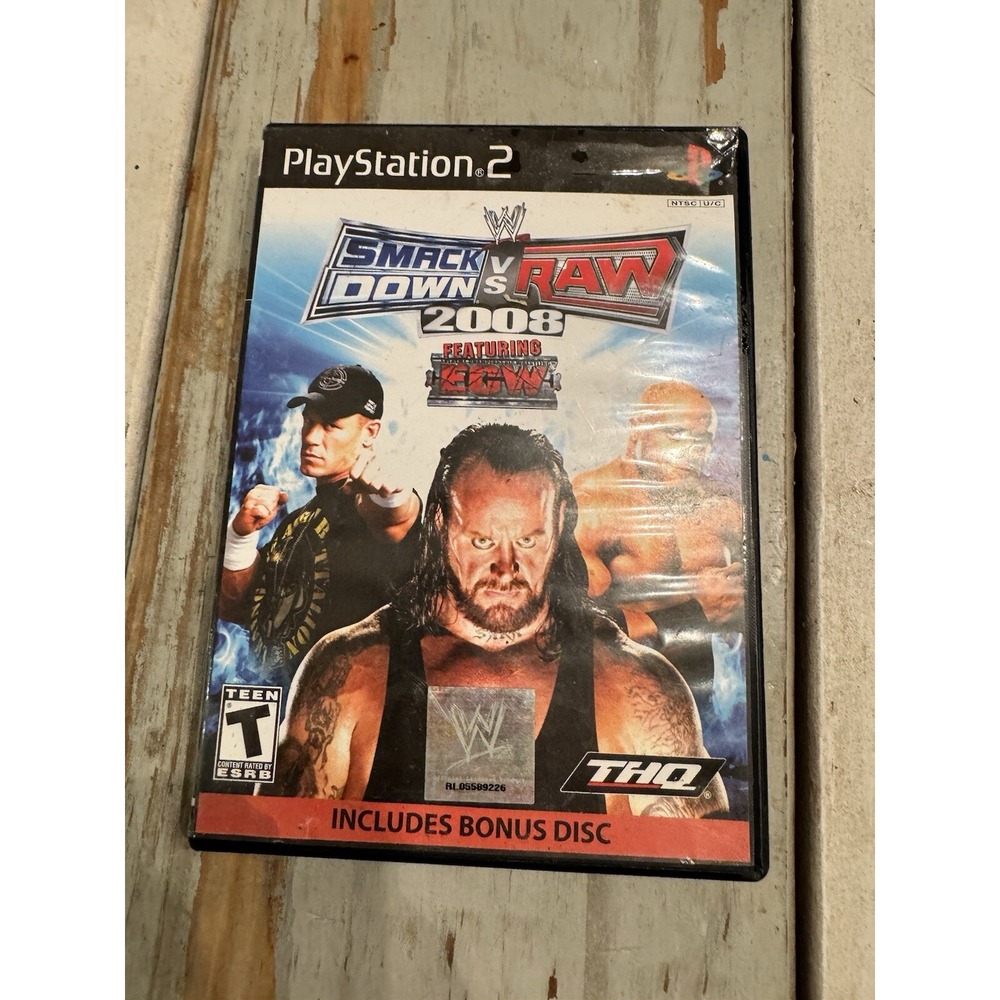 WWE SmackDown vs. Raw 2008 PS2 Sony PlayStation 2 Game Manual Case SLUS 21645